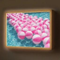 Strandballen - Roze - Water Light Box met batterij (Wandlamp) middel -z3d_website