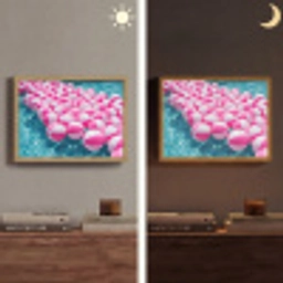 Strandballen - Roze - Water Light Box met batterij (Wandlamp) middel -sfeer3