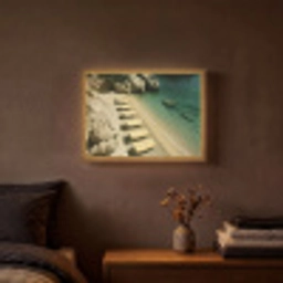 Strandbedden - Zee - Stenen - Baai Light Box met batterij (Wandlamp) middel -sfeer4
