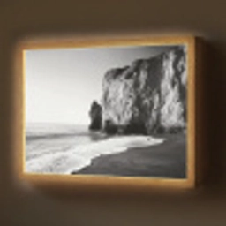Strand - Klif - Golven - Voetstappen Light Box met batterij (Wandlamp) middel -z3d_website