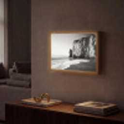 Strand - Klif - Golven - Voetstappen Light Box met batterij (Wandlamp) middel -sfeer1