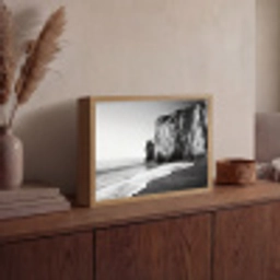 Strand - Klif - Golven - Voetstappen Light Box met batterij (Wandlamp) middel -sfeer2