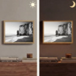 Strand - Klif - Golven - Voetstappen Light Box met batterij (Wandlamp) middel -sfeer3