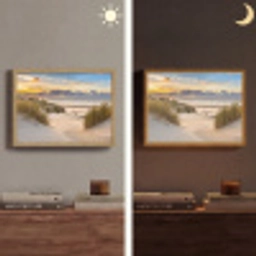 Strand - Duin - Gras - Zonsondergang - Zee Light Box met batterij (Wandlamp) middel -sfeer3