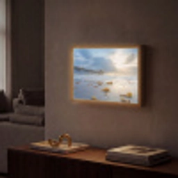 Strand - Pier - Zeewier - Zee - Zomer Light Box met batterij (Wandlamp) middel -sfeer1