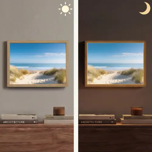 Strand - Zee - Duin - Zand - Zomer Light Box met batterij (Wandlamp) middel -sfeer3