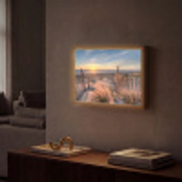 Strand - Zee - Duin - Zonsondergang - Landschap Light Box met batterij (Wandlamp) middel -sfeer1