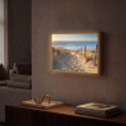 Strand - Zee - Nederland - Duinen - Zon Light Box met batterij (Wandlamp) middel -sfeer1
