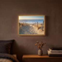Strand - Zee - Nederland - Duinen - Zon Light Box met batterij (Wandlamp) middel -sfeer4