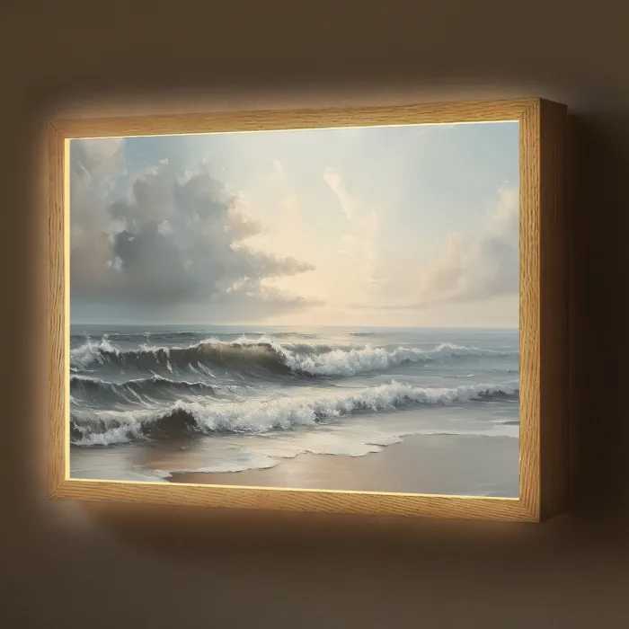 Strand - Zee - Zonsondergang Light Box met batterij (Wandlamp) middel -z3d_website