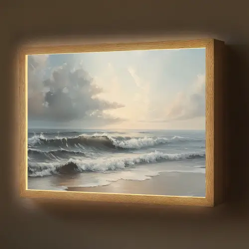 Strand - Zee - Zonsondergang Light Box met batterij (Wandlamp) middel -z3d_website