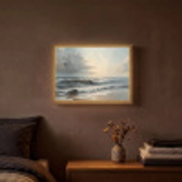 Strand - Zee - Zonsondergang Light Box met batterij (Wandlamp) middel -sfeer4