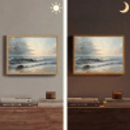 Strand - Zee - Zonsondergang Light Box met batterij (Wandlamp) middel -sfeer3
