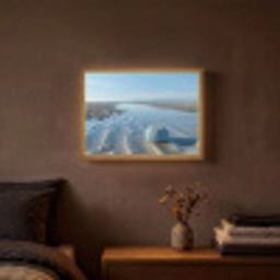 Strand - Schild - Water - Blauw Light Box met batterij (Wandlamp) middel -sfeer4