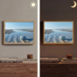 Strand - Schild - Water - Blauw Light Box met batterij (Wandlamp) middel -sfeer3