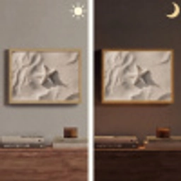 Strand - Zeester - Zand - Beige Light Box met batterij (Wandlamp) middel -sfeer3