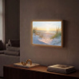 Strand - Zon - Duin - Gras - Zand - Horizon Light Box met batterij (Wandlamp) middel -sfeer1