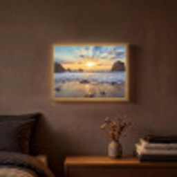 Strand - Zonsondergang - Natuur - Zee - Landschap Light Box met batterij (Wandlamp) middel -sfeer4