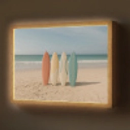 Strand - Surfbord - Pastel Light Box met batterij (Wandlamp) middel -z3d_website