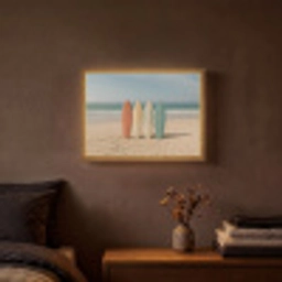 Strand - Surfbord - Pastel Light Box met batterij (Wandlamp) middel -sfeer4