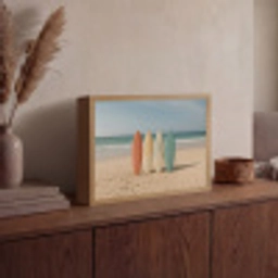 Strand - Surfbord - Pastel Light Box met batterij (Wandlamp) middel -sfeer2