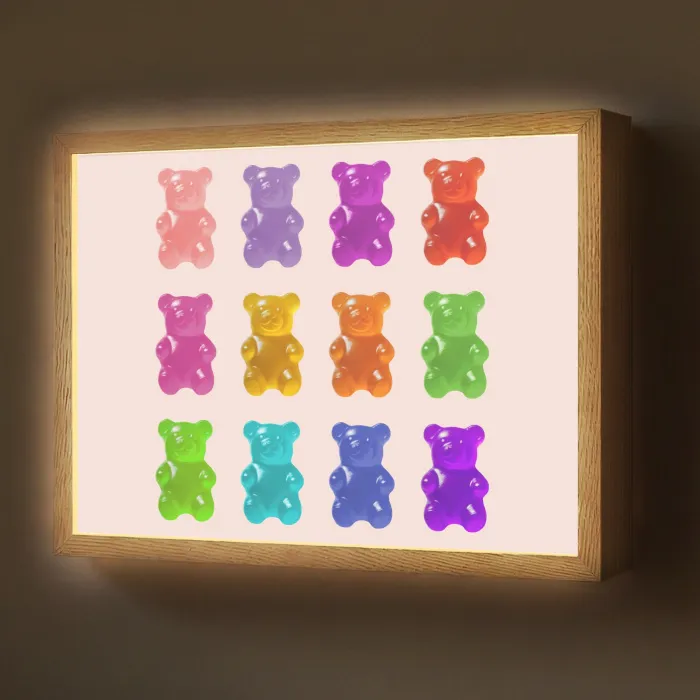 Beer - Kleurrijk - Snoep Light Box met batterij (Wandlamp) middel -z3d_website