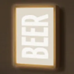 Beer - Japandi - Beige - Decoratie Light Box met batterij (Wandlamp) middel -z3d_website