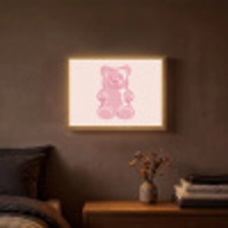 Beer - Roze - Snoep Light Box met batterij (Wandlamp) middel -sfeer4