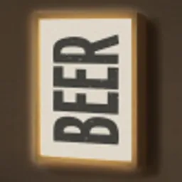 Beer - Vintage - Zwart - Beige Light Box met batterij (Wandlamp) middel -z3d_website