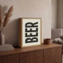 Beer - Vintage - Zwart - Beige Light Box met batterij (Wandlamp) middel -sfeer2