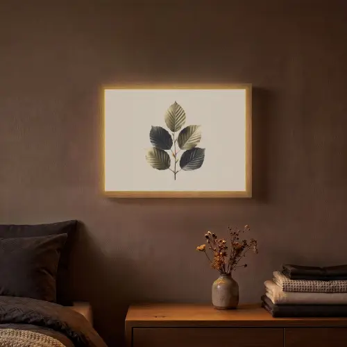 Beukenbladeren - Bruin - Groen - neutraal Light Box met batterij (Wandlamp) middel -sfeer4