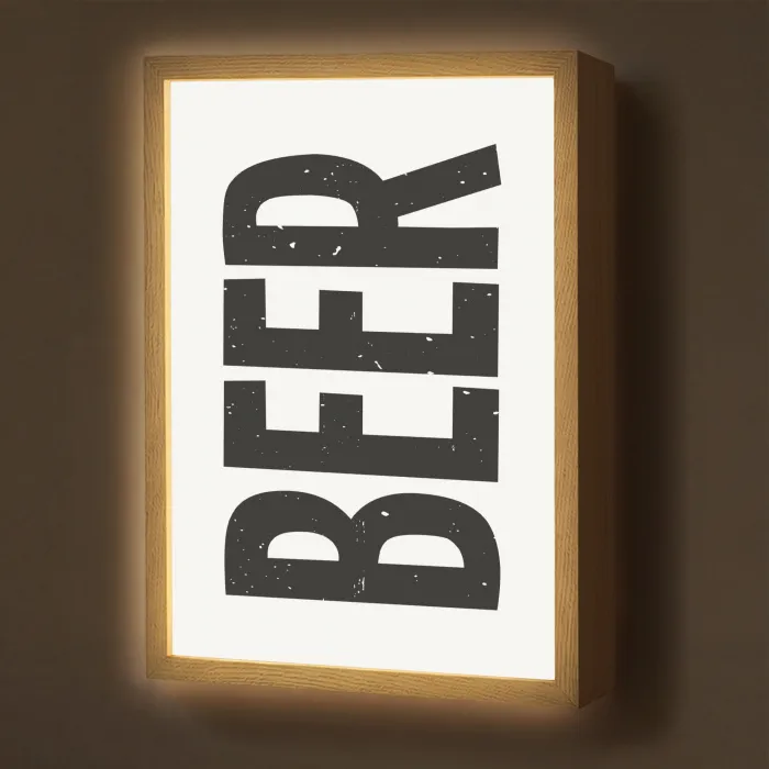 Bier - Japandi - Decoratie - Zwart Light Box met batterij (Wandlamp) middel -z3d_website