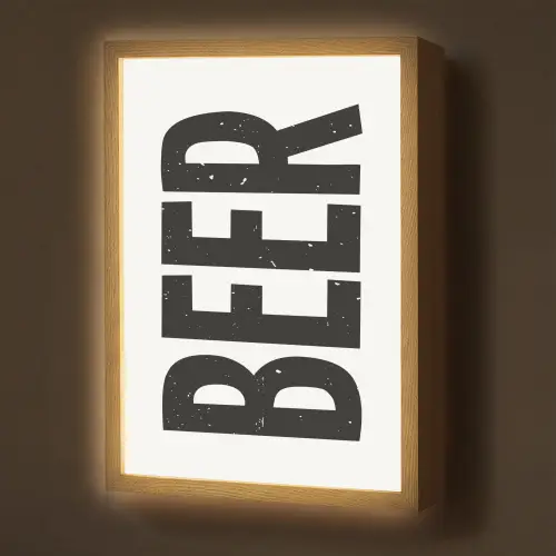 Bier - Japandi - Decoratie - Zwart Light Box met batterij (Wandlamp) middel -z3d_website