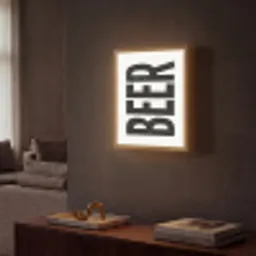 Bier - Japandi - Decoratie - Zwart Light Box met batterij (Wandlamp) middel -sfeer1