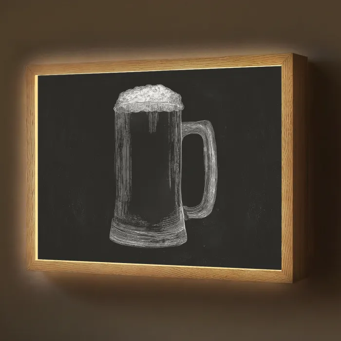 Bierpul - Schuim - Krijttekening Light Box met batterij (Wandlamp) middel -z3d_website