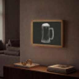 Bierpul - Schuim - Krijttekening Light Box met batterij (Wandlamp) middel -sfeer1