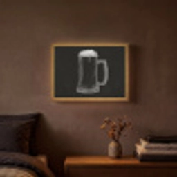Bierpul - Schuim - Krijttekening Light Box met batterij (Wandlamp) middel -sfeer4