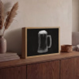 Bierpul - Schuim - Krijttekening Light Box met batterij (Wandlamp) middel -sfeer2