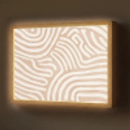 Beige - Aardspatroon Light Box met batterij (Wandlamp) middel -z3d_website
