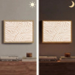 Beige - Aardspatroon Light Box met batterij (Wandlamp) middel -sfeer3