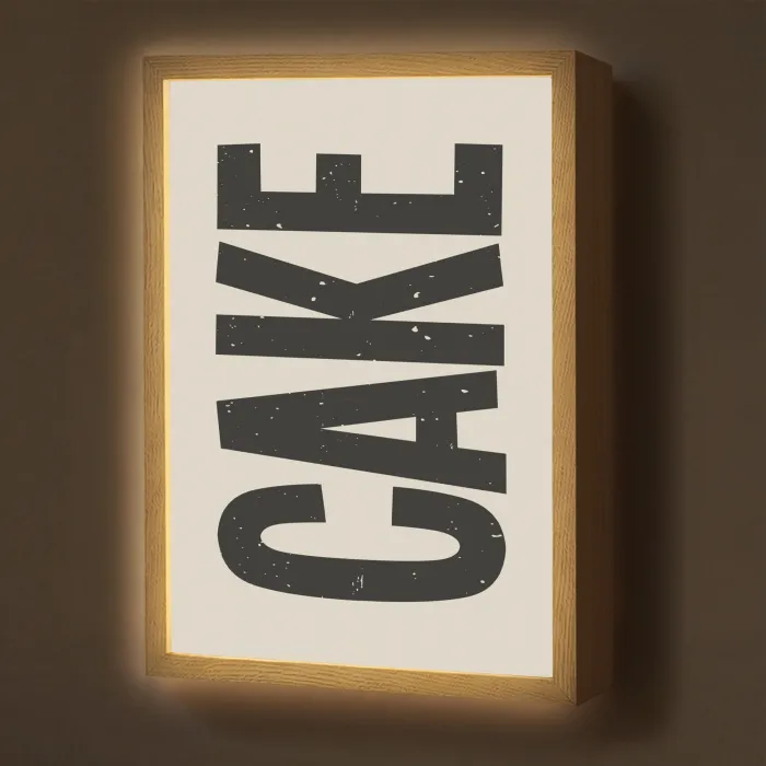 Beige - Japandi - Cake - Decoratie Light Box met batterij (Wandlamp) middel -z3d_website