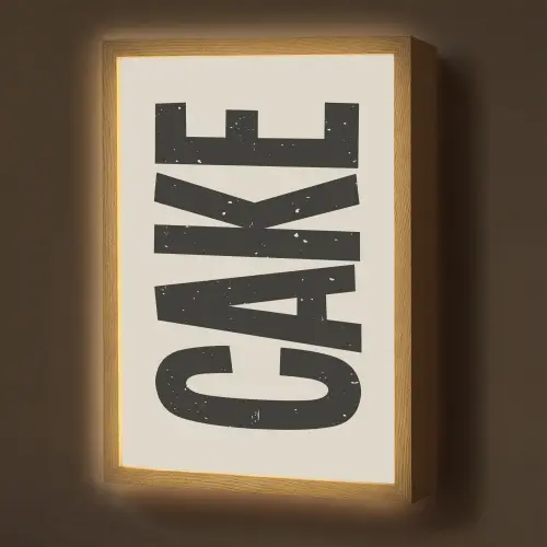 Beige - Japandi - Cake - Decoratie Light Box met batterij (Wandlamp) middel -z3d_website