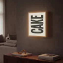 Beige - Japandi - Cake - Decoratie Light Box met batterij (Wandlamp) middel -sfeer1