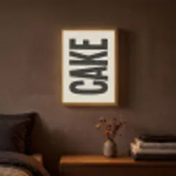 Beige - Japandi - Cake - Decoratie Light Box met batterij (Wandlamp) middel -sfeer4
