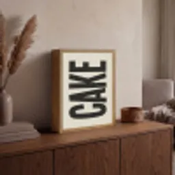 Beige - Japandi - Cake - Decoratie Light Box met batterij (Wandlamp) middel -sfeer2