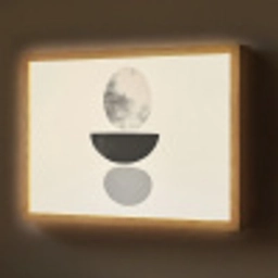 Beige - Japandi - Wabi sabi Light Box met batterij (Wandlamp) middel -z3d_website