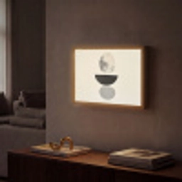 Beige - Japandi - Wabi sabi Light Box met batterij (Wandlamp) middel -sfeer1