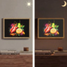 Paprika - Peer - Citroen - Graffiti - Verf - Abstract Light Box met batterij (Wandlamp) middel -sfeer3