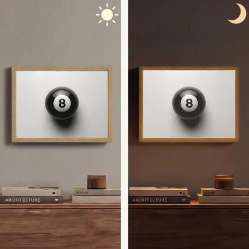 Biljartbal - Getal - Acht - Wit Light Box met batterij (Wandlamp) middel -sfeer3