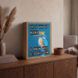 Vogel - Decoratie - Ijsvogel - Blauw Light Box met batterij (Wandlamp) middel -sfeer2